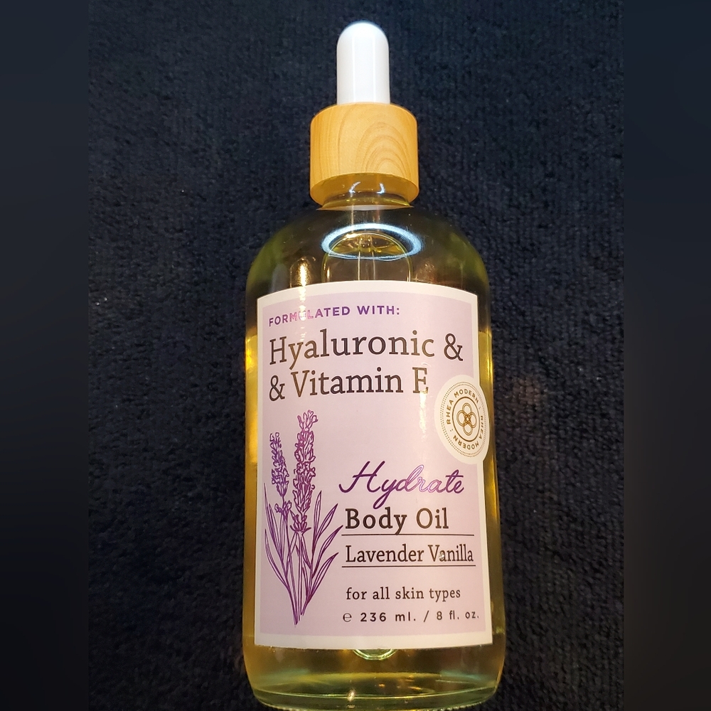 New Body Oil With Hyaluronic & Vitamin E,Lavender-Vanilla Fragrance